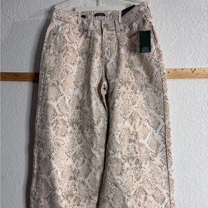 Wild Fable Snake Print Jeans - Cream and Brown